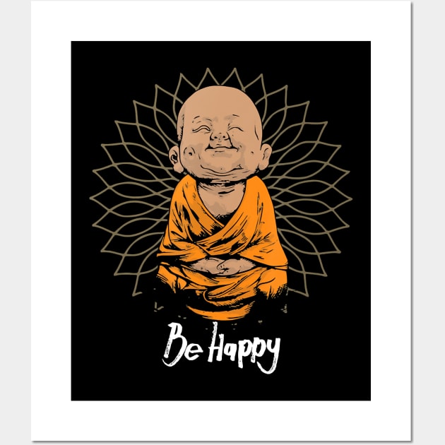 Happy Zen little baby Buddha Wall Art by JaydeMargulies